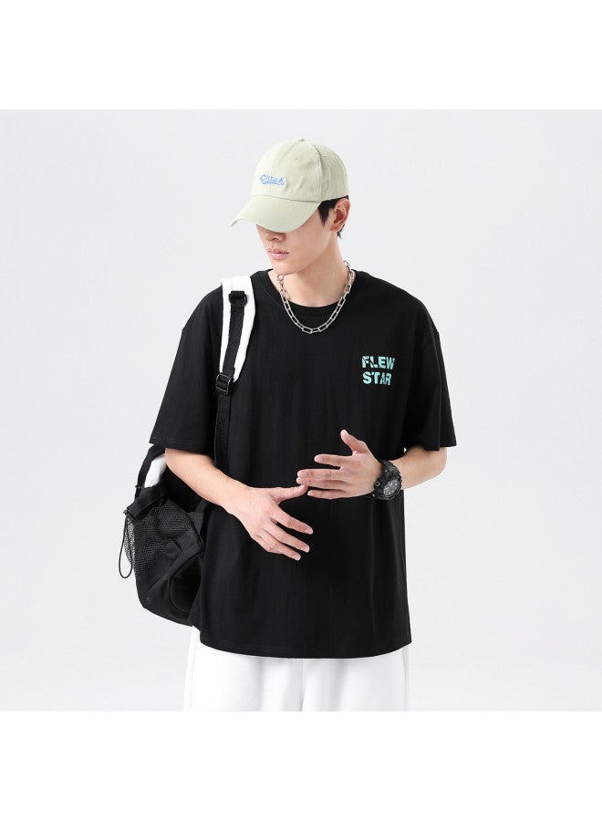 Jeanswest Best Loose Comfort Men's T-shirt Letter Print Short Sleeve Cotton Breathable Casual Top For Men - Image 4