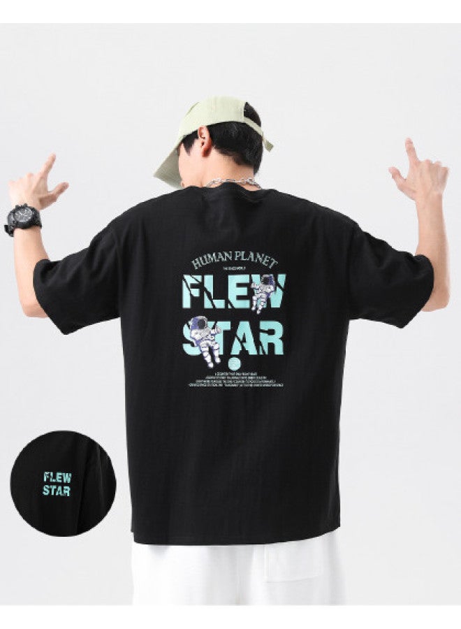 Jeanswest Best Loose Comfort Men's T-shirt Letter Print Short Sleeve Cotton Breathable Casual Top For Men - Image 1
