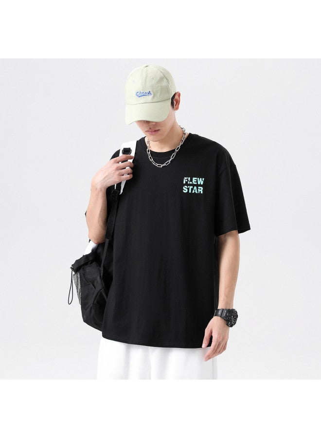 Jeanswest Best Loose Comfort Men's T-shirt Letter Print Short Sleeve Cotton Breathable Casual Top For Men - Image 3