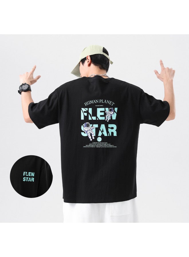 Jeanswest Best Loose Comfort Men's T-shirt Letter Print Short Sleeve Cotton Breathable Casual Top For Men - Image 2
