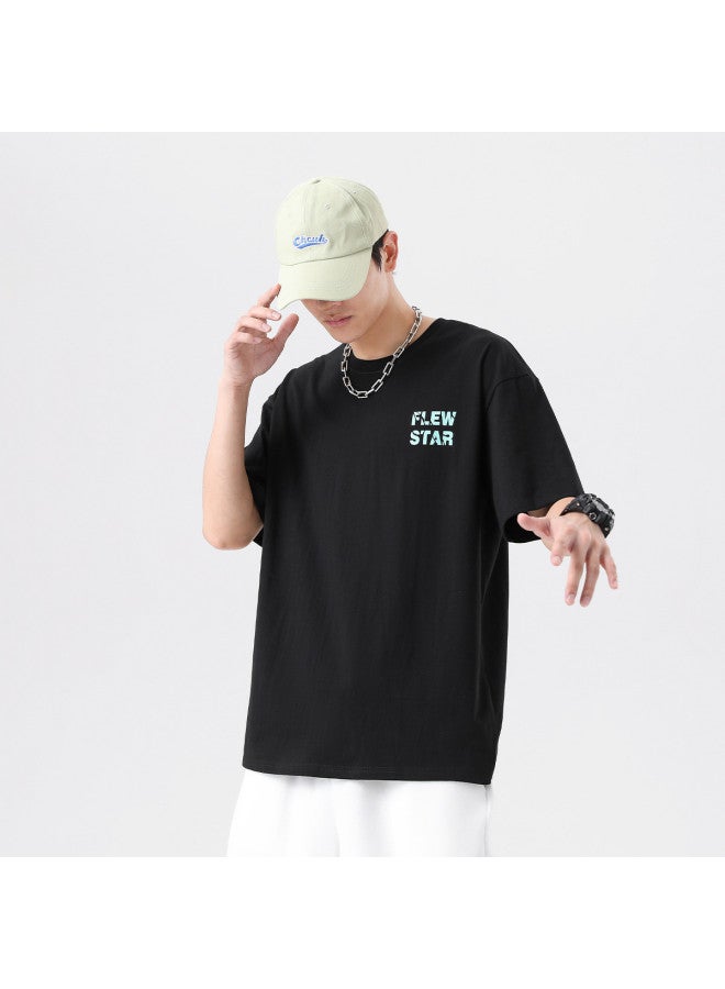 Jeanswest Best Loose Comfort Men's T-shirt Letter Print Short Sleeve Cotton Breathable Casual Top For Men - Image 5