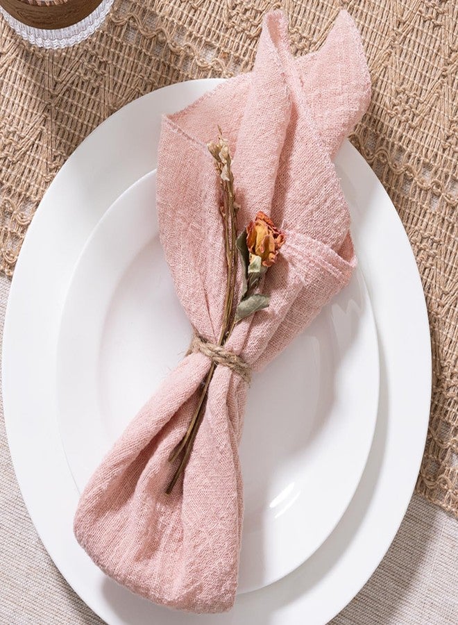 MLMW Cloth Napkins Set of 6 Pink Linen Spring Summer Napkins Cloth Bulk Washable Table Napkins 16.5"×16.5" for Wedding Party Baby Bridal Shower Birthday Gender Reveal Decorations - Image 4