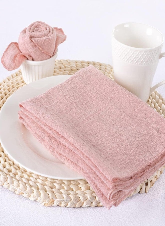 MLMW Cloth Napkins Set of 6 Pink Linen Spring Summer Napkins Cloth Bulk Washable Table Napkins 16.5"×16.5" for Wedding Party Baby Bridal Shower Birthday Gender Reveal Decorations - Image 5