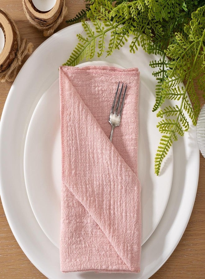 MLMW Cloth Napkins Set of 6 Pink Linen Spring Summer Napkins Cloth Bulk Washable Table Napkins 16.5"×16.5" for Wedding Party Baby Bridal Shower Birthday Gender Reveal Decorations - Image 2