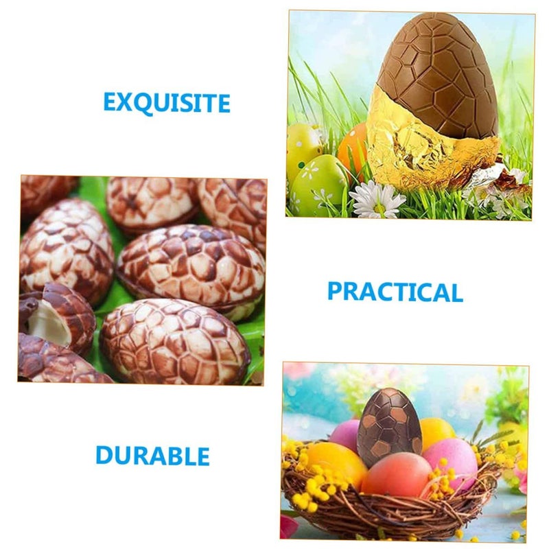 قوالب شوكولاتة على شكل بيض ديناصور بلاستيكية، 3 مجموعات لخبز عيد الفصح وتزيين الكيك - Image 4