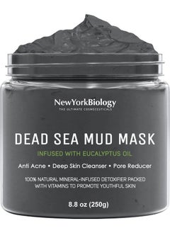 New York Biology Dead Sea Mud Mask For Face And Body Infused With Eucalyptus Spa Quality Pore Reducer For Acne Blackheads And Oily Skin Tightens Skin For A Healthier Complexion 8.8 Oz