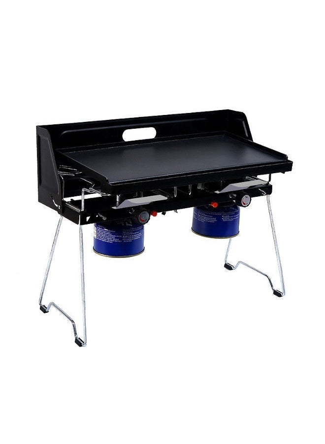 BlueFire Outdoor Portable Double Burner Gas Stove & BBQ Grill with Griddle | Stainless Steel Burners, Piezo Ignition, Stable Blue Flame | Ideal for Camping, Picnic, Home & Outdoor Cooking - Image 3