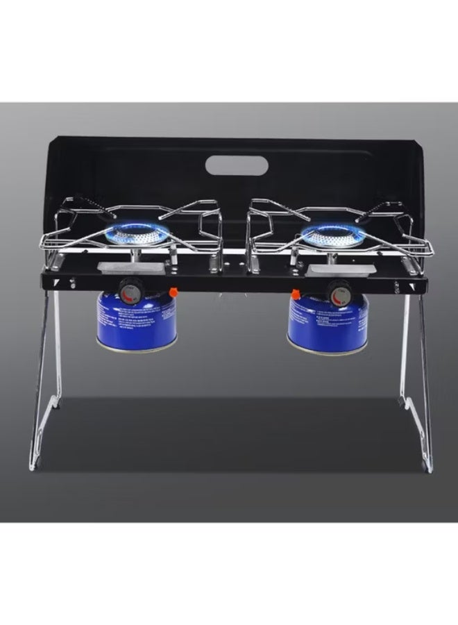 BlueFire Outdoor Portable Double Burner Gas Stove & BBQ Grill with Griddle | Stainless Steel Burners, Piezo Ignition, Stable Blue Flame | Ideal for Camping, Picnic, Home & Outdoor Cooking - Image 2