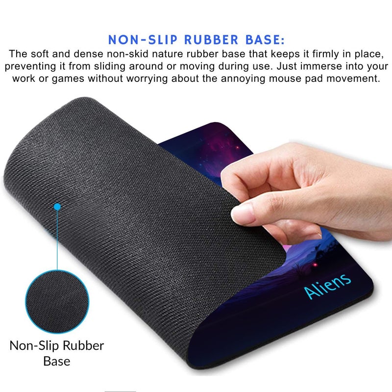 Aliens Mouse Pad for Computer, Laptop, Smooth Premium Cloth Surface, Non-Slip Rubber Base, Speed and Precision Operation Compatible with Laser and Optical Mouse, Gaming, Office, Home 230x190mm (SP-17) - Image 2