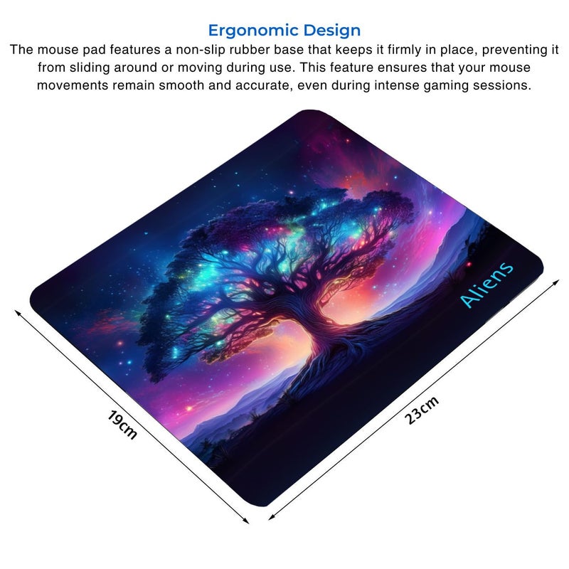 Aliens Mouse Pad for Computer, Laptop, Smooth Premium Cloth Surface, Non-Slip Rubber Base, Speed and Precision Operation Compatible with Laser and Optical Mouse, Gaming, Office, Home 230x190mm (SP-17) - Image 3