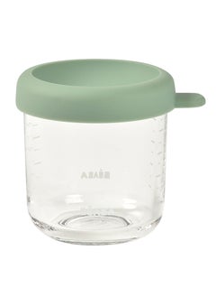 BEABA Glass Baby Food Storage Jars With Airtight Lid, Sage Green, 250Ml  - Image 1