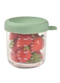 BEABA Glass Baby Food Storage Jars With Airtight Lid, Sage Green, 250Ml  - Image 3