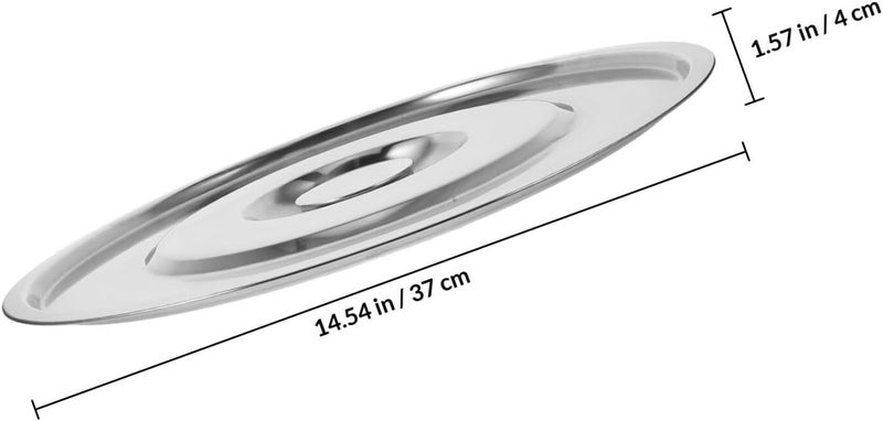 Ciieeo Universal 35cm Stainless Steel Soup Pot Lid, Thickened Grease Splatter Cover for Stock Pot and Skillet, Replacement Lid for Soup Bucket Cooking, Sturdy Kitchen Cookware Accessory - Image 2