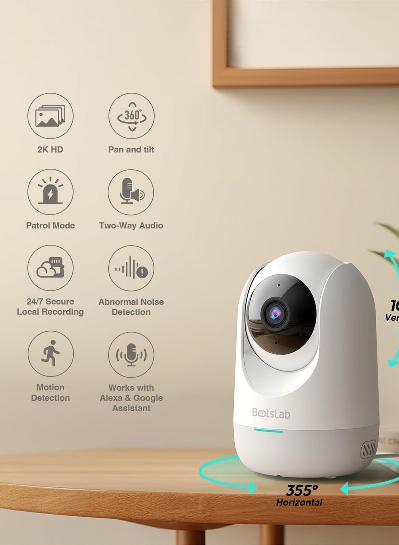 Botslab C211 Smart Pan Tilt Camera, 2K WiFi Indoor Home Security Dome Camera with Human and Motion Detection, Night Vision Baby Monitor, Compatible with Alexa - Image 3