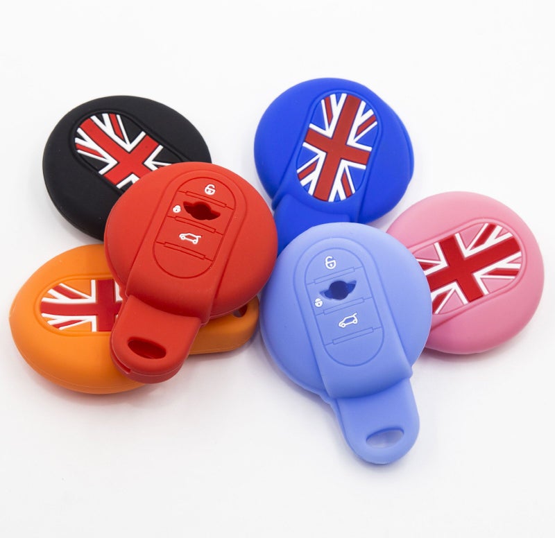 LIGHTKOREA Silicone Smart Key Case Cover for New Mini Cooper 3th Generation F55 F56 Club Man Country Man (Pink) - Image 4