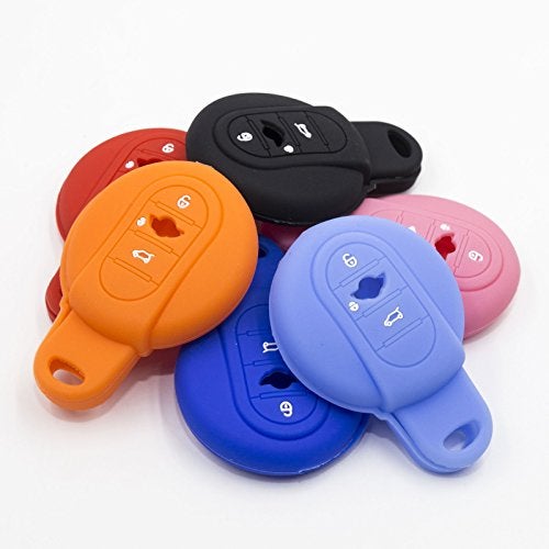 LIGHTKOREA Silicone Smart Key Case Cover for New Mini Cooper 3th Generation F55 F56 Club Man Country Man (Pink) - Image 3