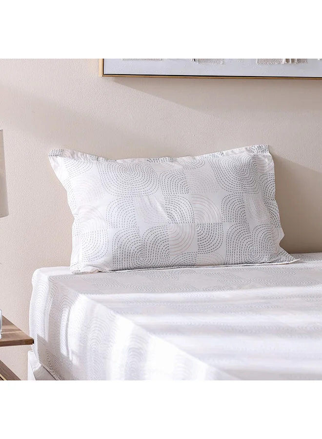 دانوب هوم Danube Home Bliss 2 Piece Single Fitted Sheet Set 120x200 cm Peach | Cotton /Viscos -180 Thread Count Bedding Set For Bedroom