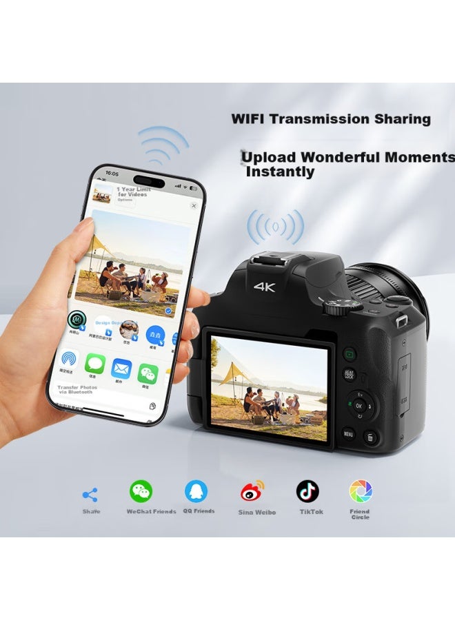 Ordro [premium Optical Zoom] Digital Camera, 64 Million High-definition, 12x Optical Zoom, Entry-level Ccd, Student Campus Vlog, Mirrorless Lens, Extendable 4k Video Camera - Image 5