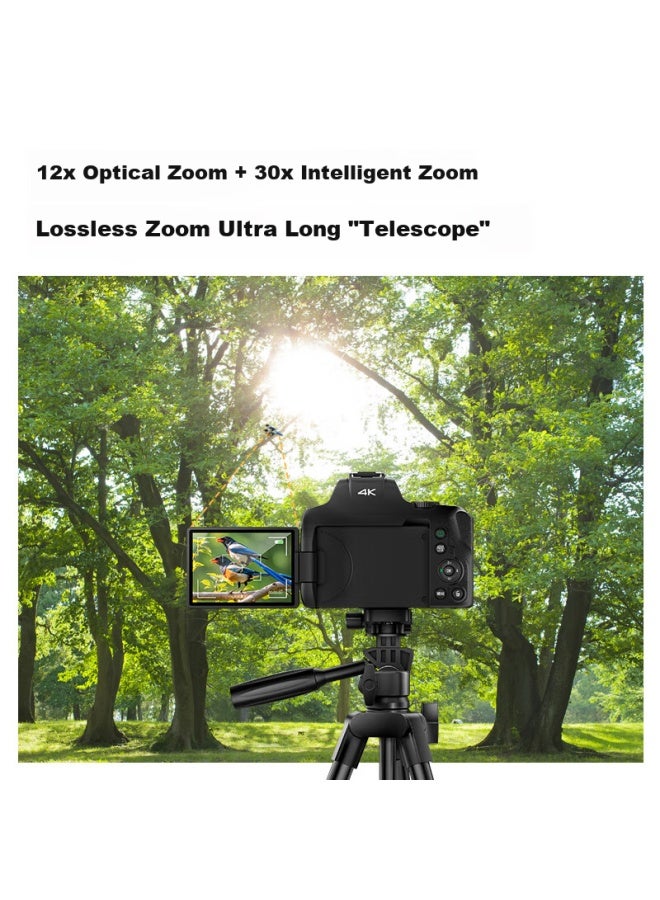 Ordro [premium Optical Zoom] Digital Camera, 64 Million High-definition, 12x Optical Zoom, Entry-level Ccd, Student Campus Vlog, Mirrorless Lens, Extendable 4k Video Camera - Image 2