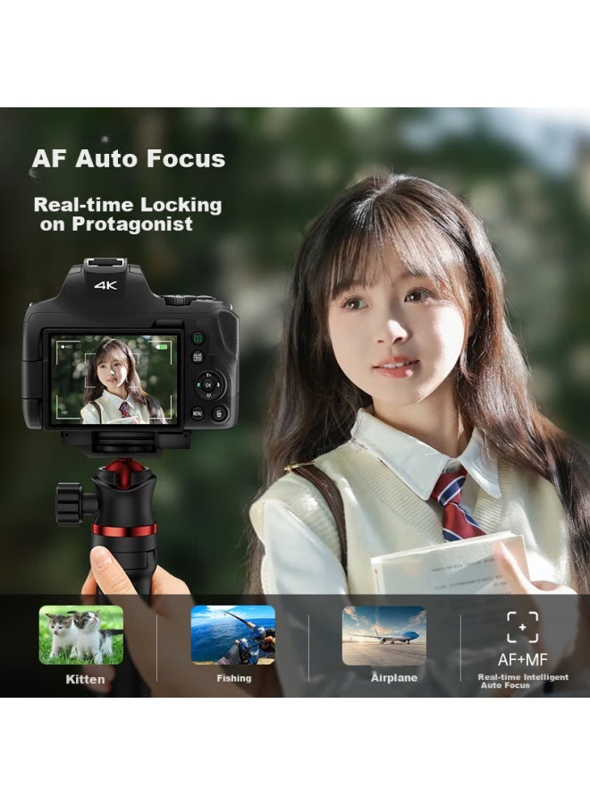 Ordro [premium Optical Zoom] Digital Camera, 64 Million High-definition, 12x Optical Zoom, Entry-level Ccd, Student Campus Vlog, Mirrorless Lens, Extendable 4k Video Camera - Image 4