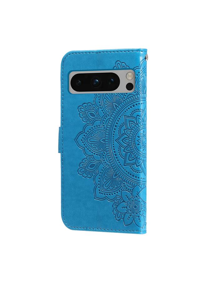 Green Tiger Case For Google Pixel 8 Pro Seven-petal Flowers Embossing Leather Phone Case - Image 3