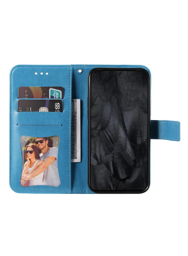 Green Tiger Case For Google Pixel 8 Pro Seven-petal Flowers Embossing Leather Phone Case - Image 4