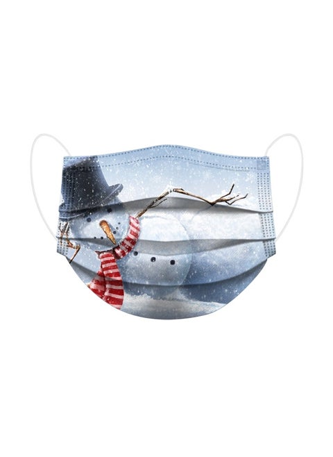 50 PCS 3D Disposable Adult Face Christmas Masks, 3-Layer Meltblown Filter Masks with Elastic Earloops For Kids
