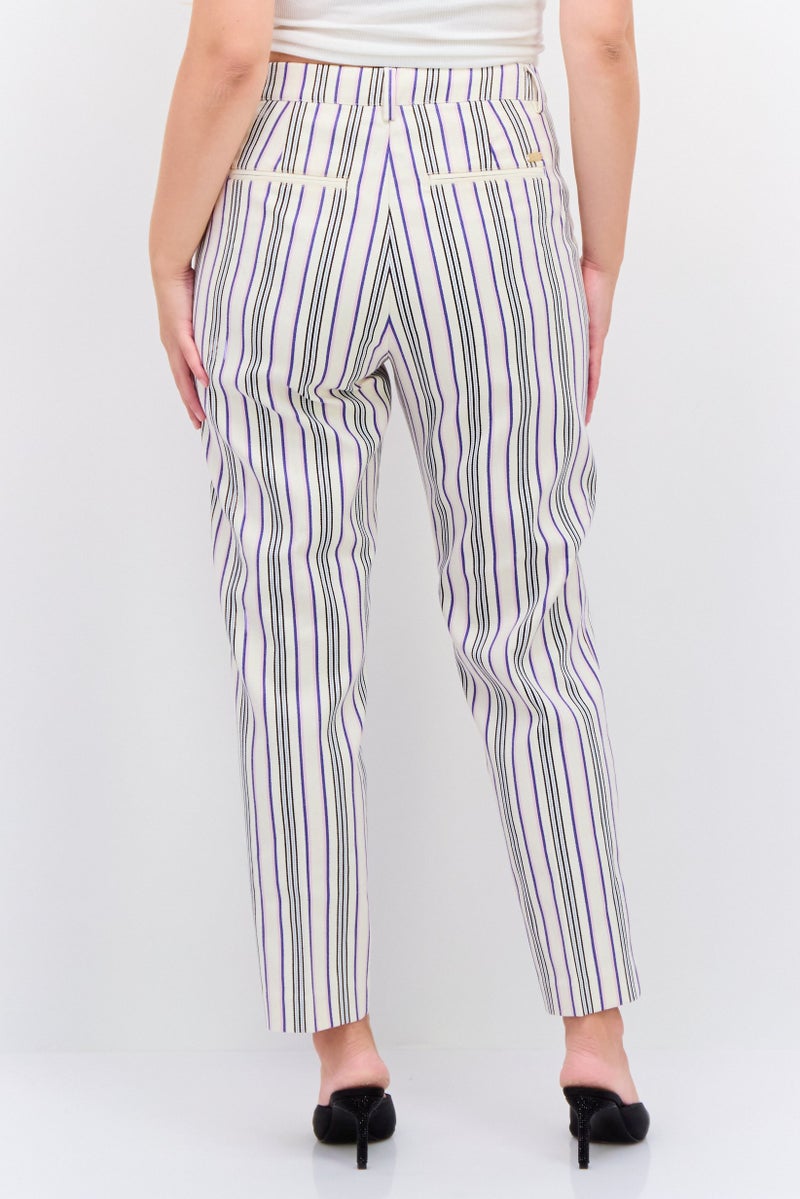 Scotch & Soda بنطال نسائي بقصة عادية مخطط بأرجل مستقيمة، متعدد الألوان - Image 4