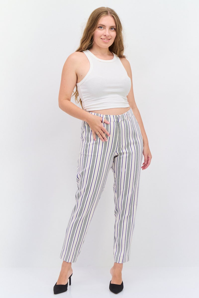 Scotch & Soda بنطال نسائي بقصة عادية مخطط بأرجل مستقيمة، متعدد الألوان - Image 2