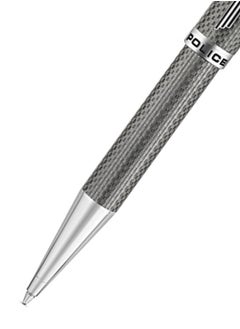 POLICE Corbel Dark Grey Carbon Fibre With Stainless Steel Trims Medium Drill Point Gents Pen  - Image 3