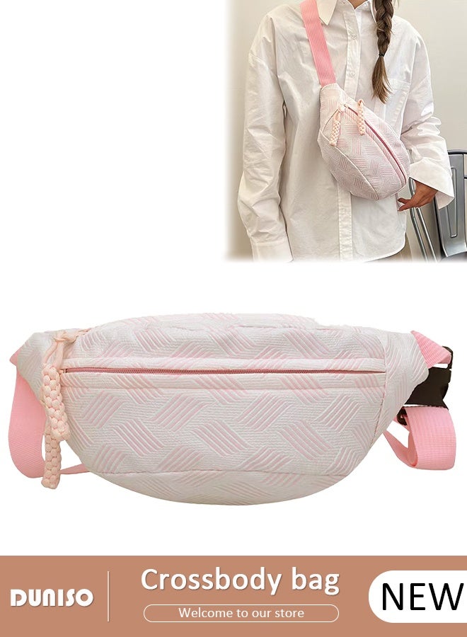 DUNISO Minimalist Casual Belt Bag for Women, Waterproof Stylish  Crossbody Sling Bag with Multi-Pockets and Adjustable Strap Lightweight Waist Pack for Everyday Use, School, Travel, Sports，Shopping - Image 1