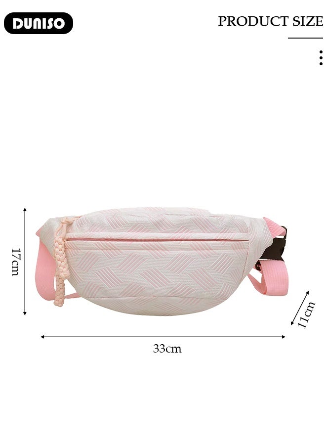 DUNISO Minimalist Casual Belt Bag for Women, Waterproof Stylish  Crossbody Sling Bag with Multi-Pockets and Adjustable Strap Lightweight Waist Pack for Everyday Use, School, Travel, Sports，Shopping - Image 2