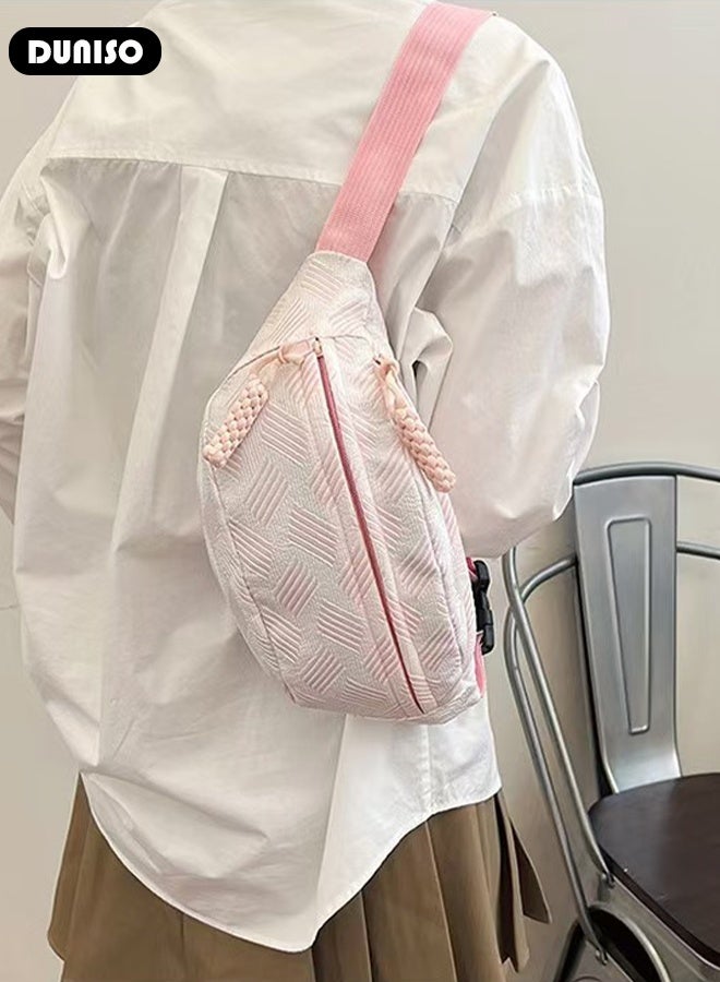 DUNISO Minimalist Casual Belt Bag for Women, Waterproof Stylish  Crossbody Sling Bag with Multi-Pockets and Adjustable Strap Lightweight Waist Pack for Everyday Use, School, Travel, Sports，Shopping - Image 4