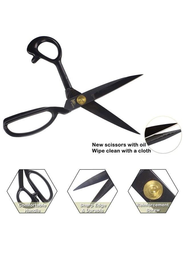 BIHRTC (23cm , Black) - Professional Dressmaking Scissors Stork Scissors Tailor Scissors Sharp Dressmaker Fabric Sewing Shears 23cm Scissor for Cloth Tailoring Altering Leather - Image 2