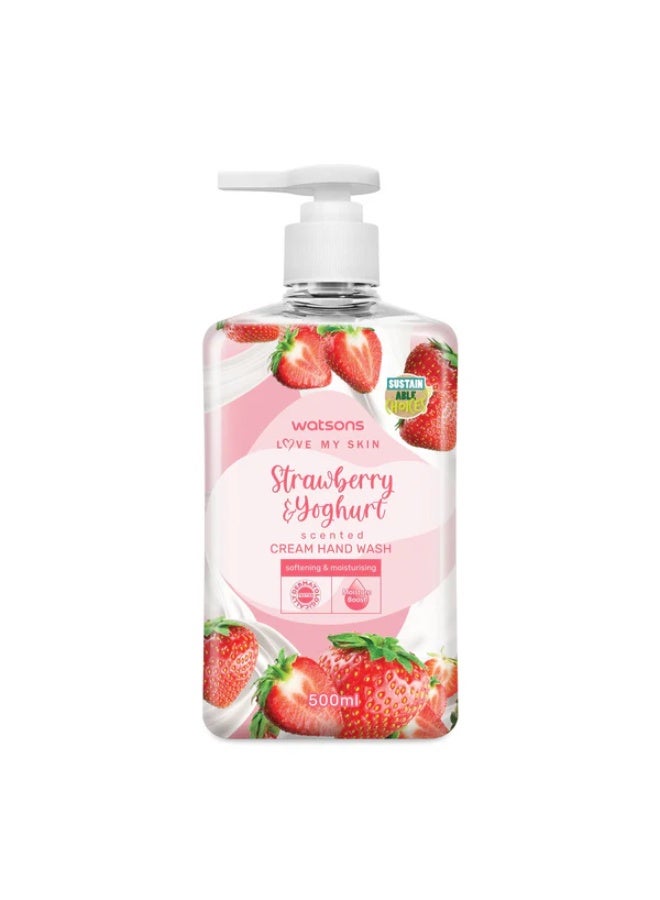 Watsons Strawberry & Yoghurt Scented Cream Hand Wash 500ml - Image 1