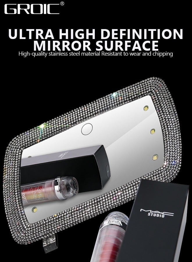 Car Sun Visor Vanity Mirror,Bling Makeup Vanity Mirror,Dimmable Clip-on Rear View Sun-Shading Cosmetic Mirror with Touch on Screen for Car Truck SUV - Image 3