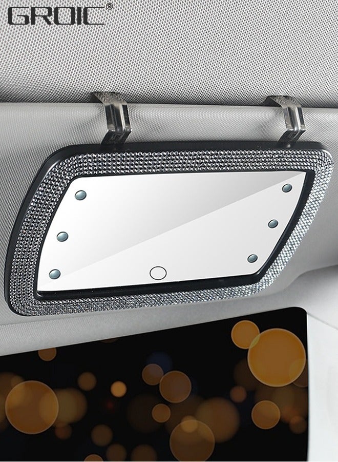 Car Sun Visor Vanity Mirror,Bling Makeup Vanity Mirror,Dimmable Clip-on Rear View Sun-Shading Cosmetic Mirror with Touch on Screen for Car Truck SUV - Image 5
