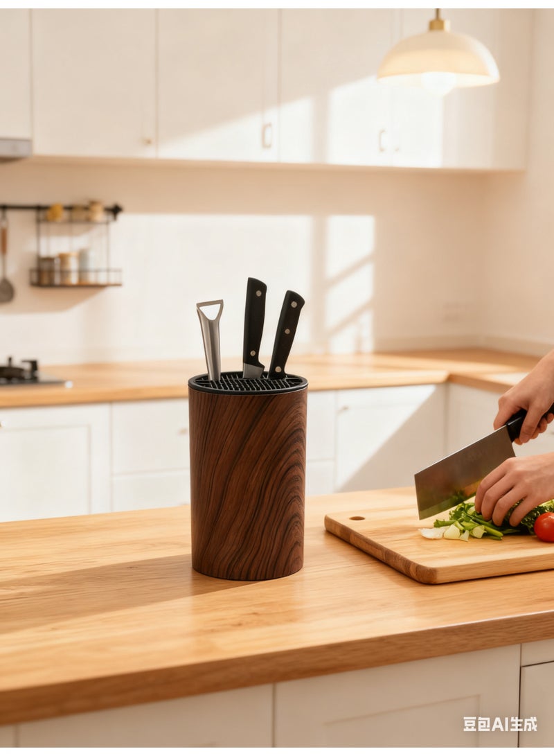 بي إس حامل سكاكين عالمي بدون سكاكين | حامل سكاكين قابل للفصل لسهولة التنظيف | موفر للمساحة مع فتحة مقص | للمقصات وقضيب الشحذ والسكاكين. - Image 1