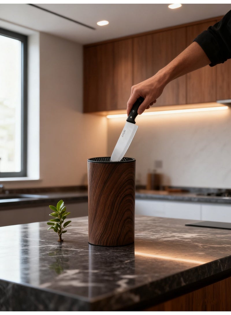 بي إس حامل سكاكين عالمي بدون سكاكين | حامل سكاكين قابل للفصل لسهولة التنظيف | موفر للمساحة مع فتحة مقص | للمقصات وقضيب الشحذ والسكاكين. - Image 2