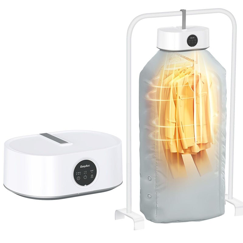 EasyAcc EasyAcc Clothes Dryer - Upgraded 20min - 2H Quickly Drying, Timer, Easy to Use, Clothes Dryer Electric for Apartments Travel Dorm RVs, For Light Clothes, Underwear, Swimsuit  - Image 1