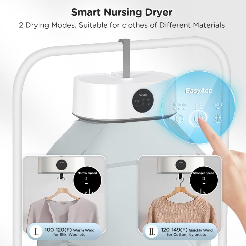 EasyAcc EasyAcc Clothes Dryer - Upgraded 20min - 2H Quickly Drying, Timer, Easy to Use, Clothes Dryer Electric for Apartments Travel Dorm RVs, For Light Clothes, Underwear, Swimsuit  - Image 4