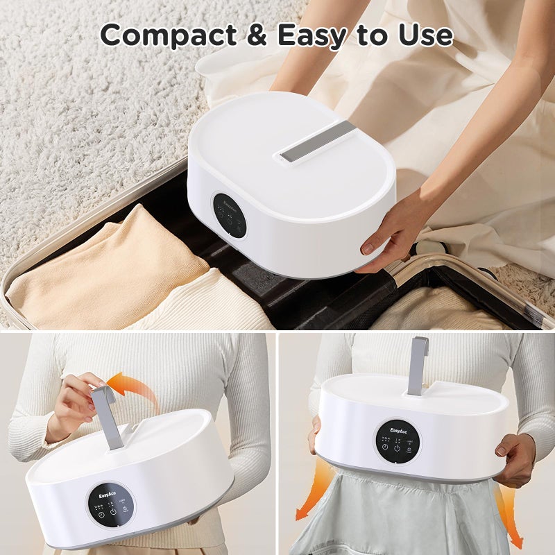 EasyAcc EasyAcc Clothes Dryer - Upgraded 20min - 2H Quickly Drying, Timer, Easy to Use, Clothes Dryer Electric for Apartments Travel Dorm RVs, For Light Clothes, Underwear, Swimsuit  - Image 3