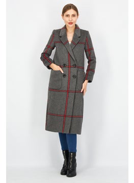 Women Special Sherry Wool Trench Coat, Granite Mel
