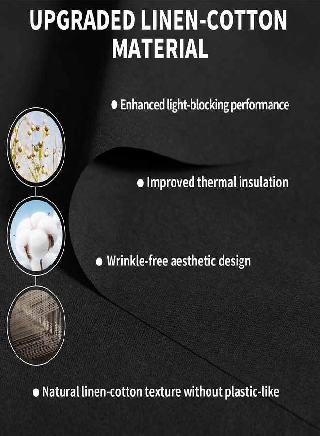 BKSAI 100% Upgraded Blackout Curtains for Bedroom, Rod-Free Hook&Loop Portable Blackout Shades for Travel, Black Out Window Cover No Drill Cuttable for Bedroom, Nursery, Media Room,Black,57 * 79in - Image 2