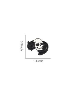 Distinctive and elegant unisex cat and skull pin brooch