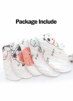 Excefore Baby Washcloths, 5 Pcs Baby Shower Washcloths Cotton Natural Soft Face Towels 30X30 CM  - Image 4