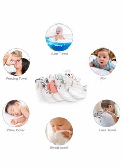 Excefore Baby Washcloths, 5 Pcs Baby Shower Washcloths Cotton Natural Soft Face Towels 30X30 CM  - Image 5