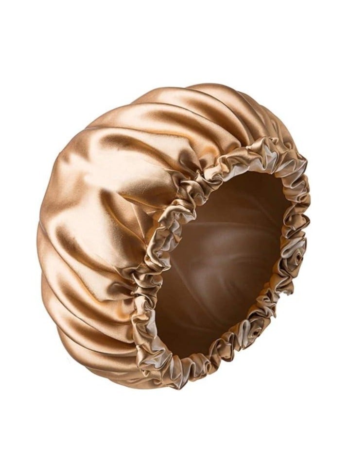 Double-Layer Satin Lined Bonnet for Women – Soft, Stretchable, and Comfortable Hair Protection Cap, Prevents Frizz and Breakage, Perfect for Sleeping or Daily Use - Image 1