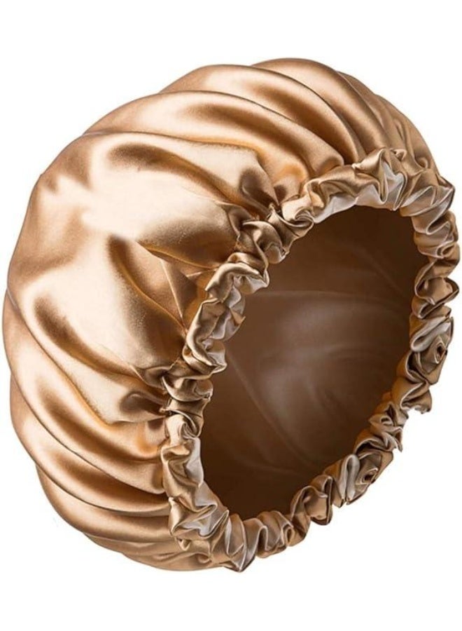 Double-Layer Satin Lined Bonnet for Women – Soft, Stretchable, and Comfortable Hair Protection Cap, Prevents Frizz and Breakage, Perfect for Sleeping or Daily Use - Image 2