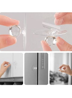 KASTWAVE Cabinet Drawer Knobs, Clear Diamond Crystal Shaped Pulls Handles for Wardrobe, Kitchen Cupboard, Bathroom Dresser, Furniture Door Window, Self-Adhesive Drill Free Push Pull Helper 8 pcs  - Image 3